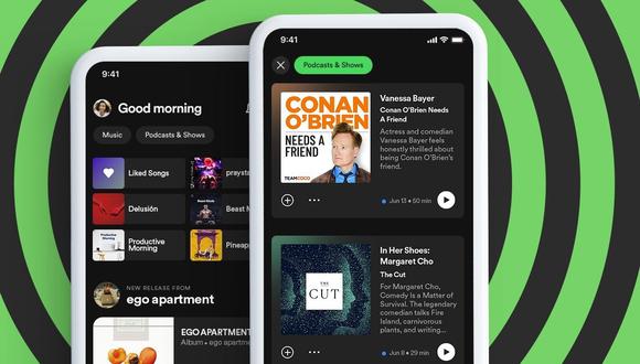 Spotify crea dos nuevas pestañas para separar las canciones de los podcast. (Foto: Difusión)