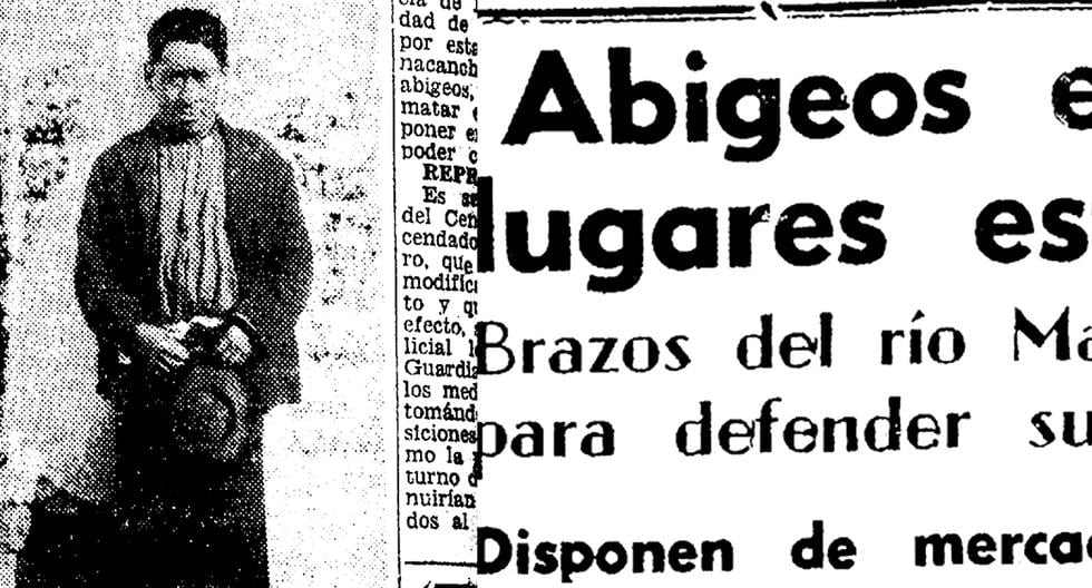 Setiembre, 1952. A la izquierda, Claudio Unsihuay, el escurridizo y avezado jefe de la banda de abigeos, que se movía en las alturas de Huancayo y tenía contactos con abigeos de Huancavelica. (Foto: GEC Archivo Histórico)