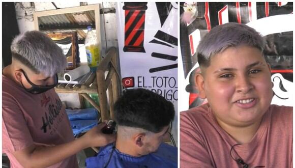 Con solo 13 años, Rodrigo Fernández abrió su propia barbería en la ciudad de Santa Fe, Argentina. (Foto: Captura El Litoral)