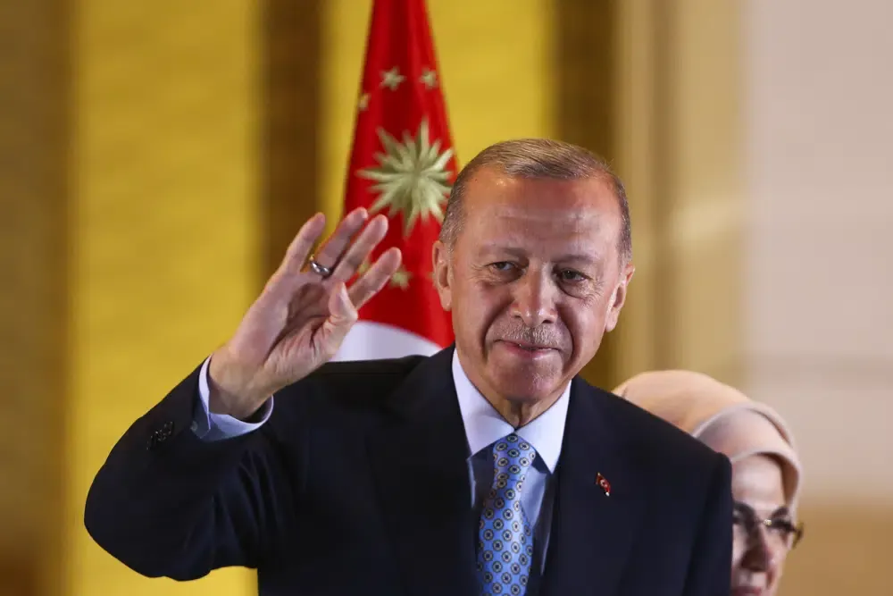 The re-elected President of Türkiye Recep Tayyip Erdogan.  (AP).