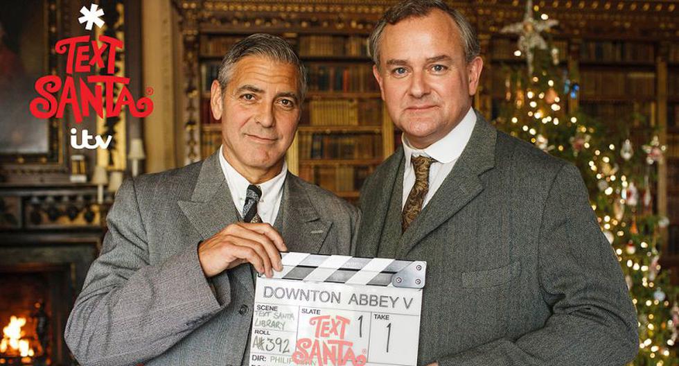 George Clooney y Hugh Boneville en el set de Dowton Abbey. (Foto: ITV)