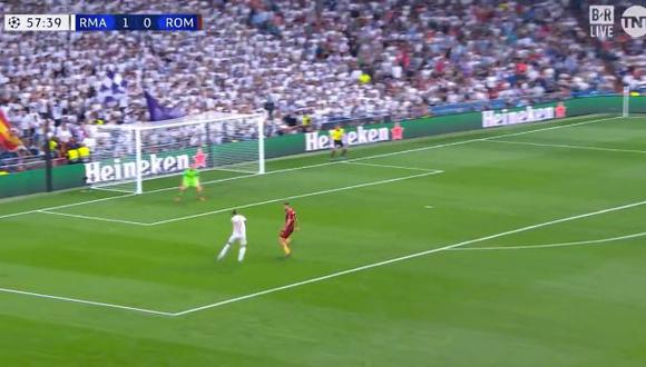 Gareth Bale continúa en estado de gracia. El '11' del Real Madrid venció la resistencia del arquero de la Roma con un potente disparo cruzado. (Foto: captura de video)