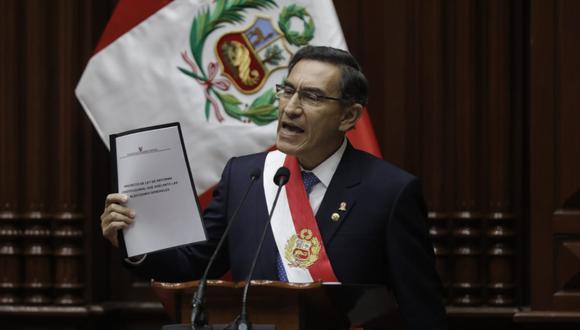 En su Mensaje a la Nación del 2019, el presidente Martín Vizcarra anunció la presentación de un proyecto de ley para adelantar las elecciones generales. (Foto: Archivo).