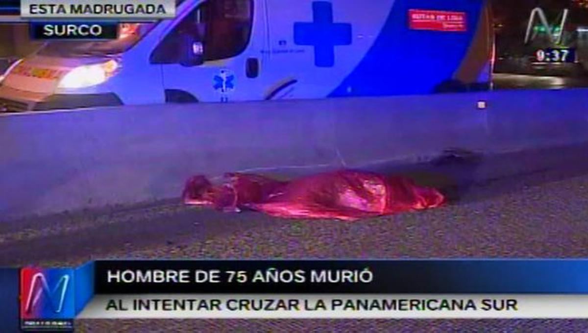 Anciano murió arrollado al intentar cruzar la Panamericana Sur