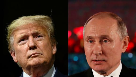 El presidente de Estados Unidos, Donald Trump, y su homólogo de Rusia Vladimir Putin. (Fotos JIM WATSON y EMMANUEL DUNAND / AFP).