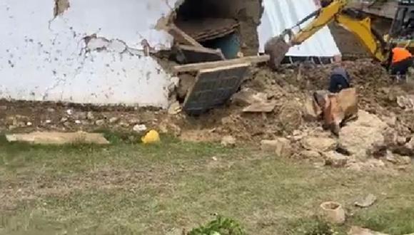 Numerosas viviendas quedaron dañadas por huaicos en el distrito La Encañada. (Foto: captura/Reporteros Cajamarca)