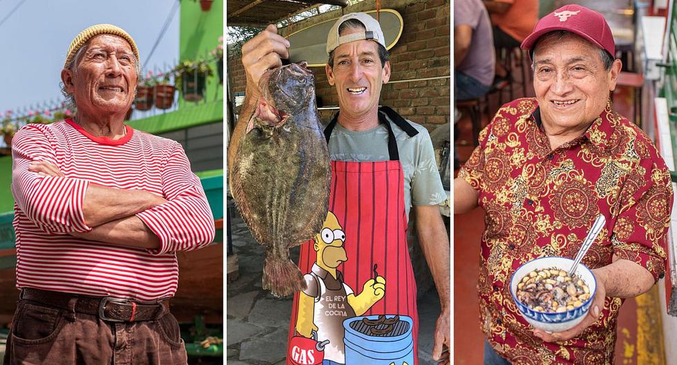Fredy Guardia, Carlos Guerra (Tío Lenguado) y Roberto Espinal dominan el arte de cocinar pescados y mariscos.
