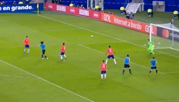 Chile vs. Uruguay EN VIVO: Edinson Cavani marcó golazo de cabeza para el 1-0 por Copa América 2019 | VIDEO. (Foto: Captura de pantalla)