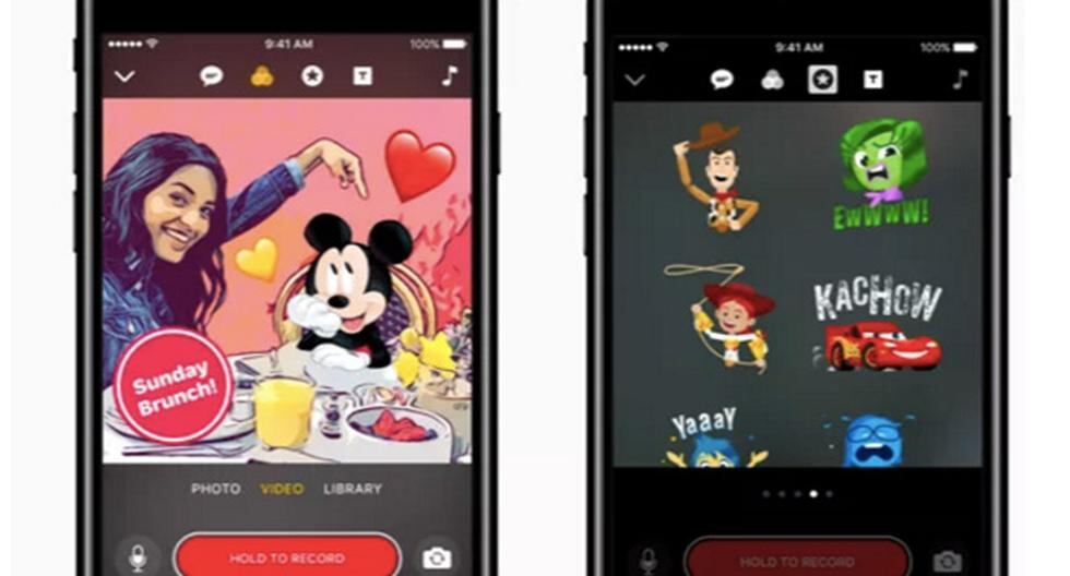Apple Clips busca competir con Snapchat y te permitirá compartir fotos y videos con filtros de las películas de Disney y Pixar. (Foto: Apple)