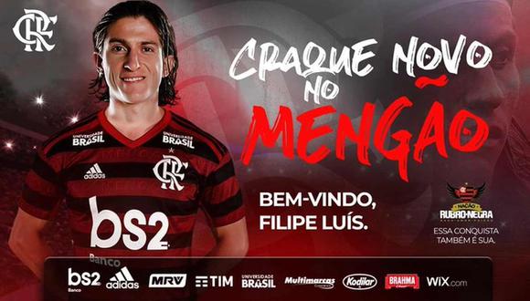 Filipe Luis se convierte en refuerzo de Flamengo. (Foto: @Flamengo)