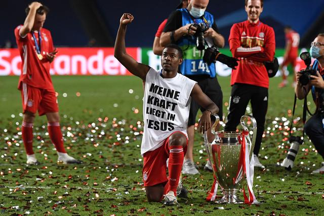 Alaba celebró la Champions League con un mensaje social en su polo
