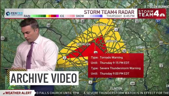 Meteorólogo llama a sus hijos en plena transmisión para salvarlos del tornado (Foto: Instagram/nbcwashington).