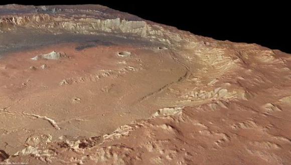 Un cráter en Marte. (Foto: EFE/ESA)