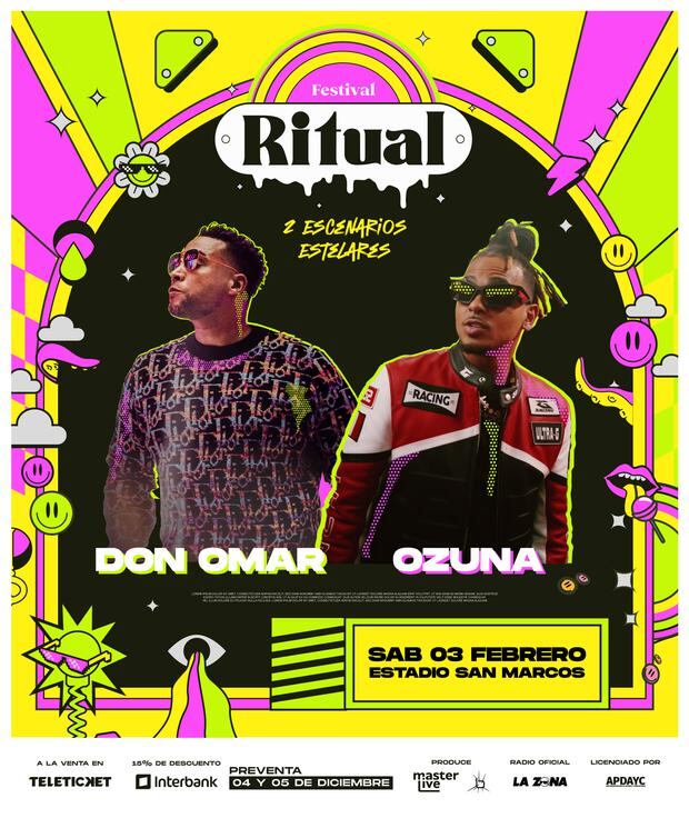 Festival Ritual: Don Omar y Ozuna brindarán concierto en el Estadio San Marcos | Últimas | LUCES | EL COMERCIO PERÚ