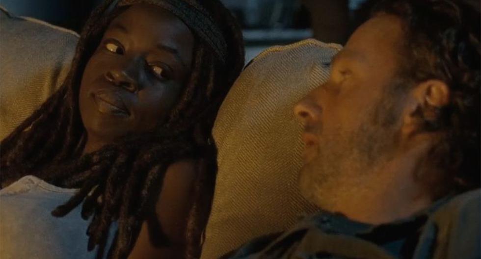 Danai Gurira es Michonne y Andrew Lincoln es Rick Grimes en 'The Walking Dead' (Foto: AMC)