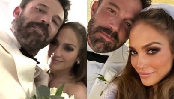 Jennifer Lopez y Ben Affleck se le ven de lo más felices y enamorados en las primeras imágenes de su boda. (Foto: On the JLo / Instagram)