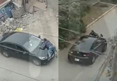 Taxista se lanza sobre su auto para evitar que delincuentes armados se lo roben en Comas