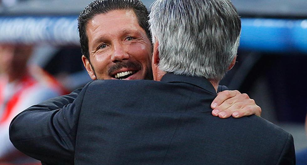 Simeone felicita a Ancelotti por el triunfo (Foto: Getty Images)
