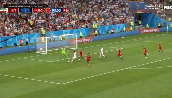Portugal vs. Irán: persas erraron gran opción de gol por el pase a octavos de final de Rusia 2018. (Foto: Captura de video)