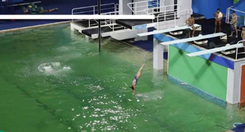 Así lució una de las piscinas donde se desarrollan los clavados en Río 2016 (Foto: Twitter)