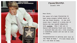 La carta que le escribió Sinatra a Luis Miguel cuando este recibió una estrella en el Paseo de la Fama de Hollywood