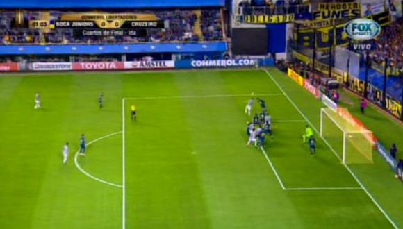 Boca Juniors vs. Cruzeiro: 'xeneizes' casi reciben gol al minuto de juego. (Foto: captura)