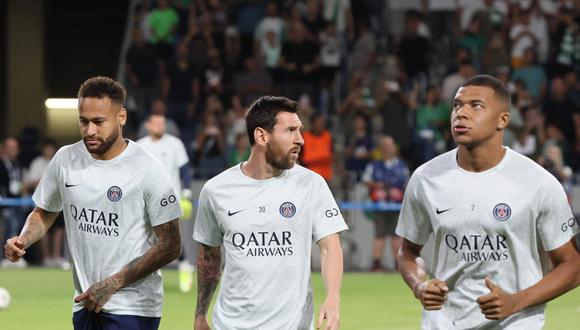 Lionel Messi, Neymar y Mbappé son el tridente del PSG | Foto: AFP