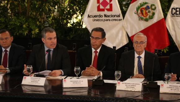El Foro del Acuerdo Nacional se reúne hoy en Palacio de Gobierno para presentar la Visión del Perú al 2050. [Foto: Presidencia de la República]