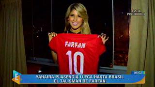 Yahaira Plasencia en Brasil para alentar a Jefferson Farfán