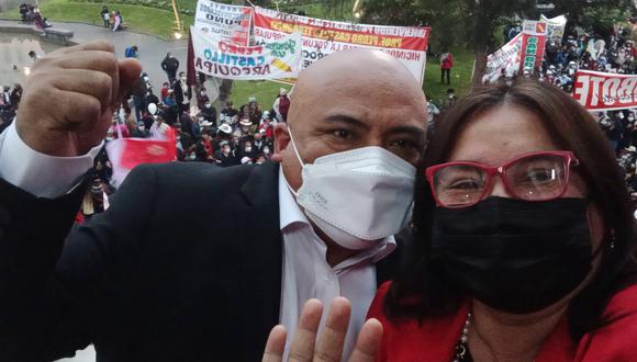 Henry Shimabukuro y Martiza Sánchez, quienes estuvieron apoyando la campaña de Dina Boluarte según su testimonio. (Foto: Difusión)