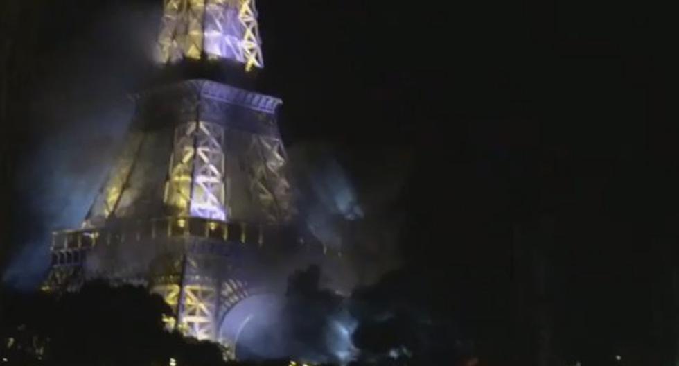 Reportan incendio en la torre Eiffel. (Foto: Twitter)