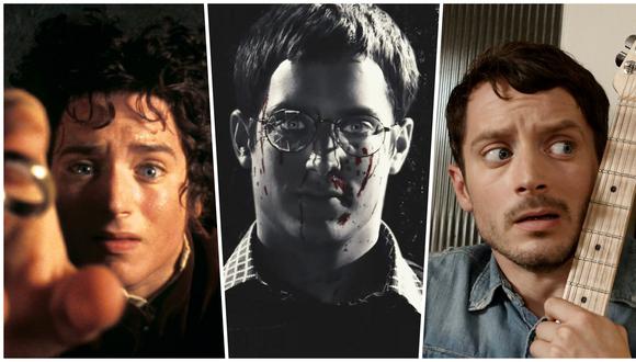 De izquierda a derecha Elijah Wood en "El señor de los anillos" (2001), "Sin City" (2005) y "Dirk Gently's" (2016); algunos de sus roles más destacados. Fotos: New Line/ Miramax/ BBC.