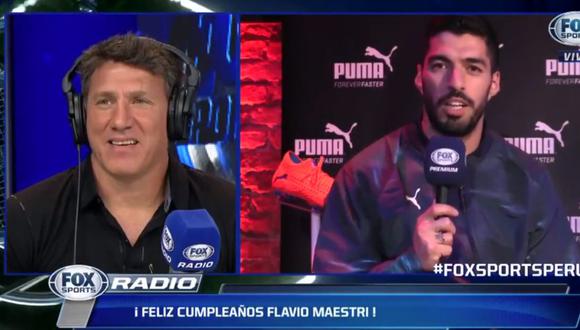 El saludo de Luis Suárez que sorprendió a Flavio Maestri. (Captura: FOX Sports)
