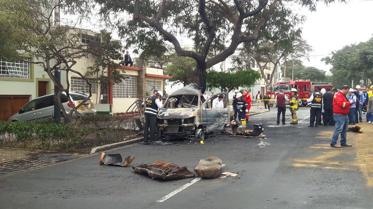 Explosiones en San Isidro: imágenes del incendio en camioneta que trasladaba balones de gas
