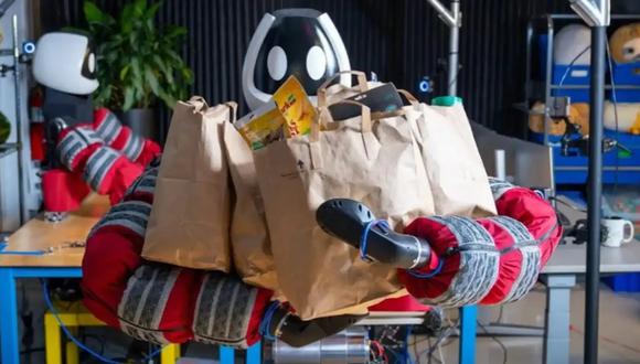 Punyo, el robot humanoide de Toyota que puede cargar las bolsas de las compras. (Foto: Captura)