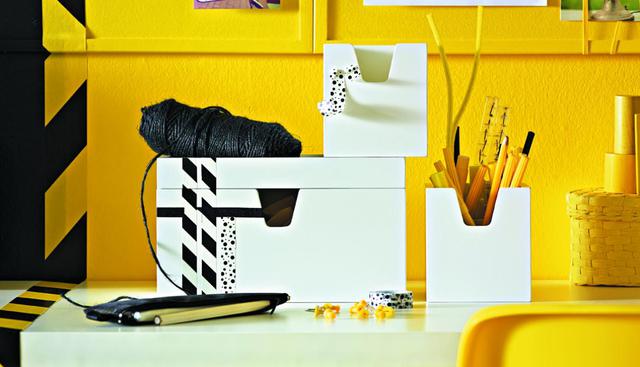 Usa cajas organizadoras del mismo color o diseño para guardar tus documentos. (Foto: Ikea)