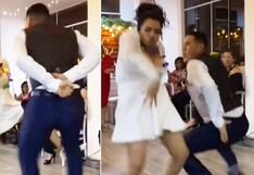¿Y el vals?: recién casados sorprenden bailando al ritmo de “Eso Tilín” en la celebración de su boda