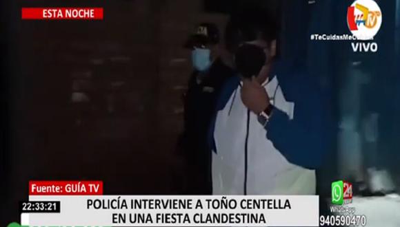 Policía interviene a Toño Centella en fiesta clandestina. (Foto: Captura Panamerica Televisión)