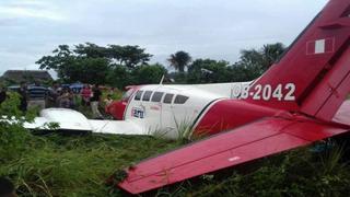 Loreto: avioneta se despistó en aeródromo por fuertes vientos