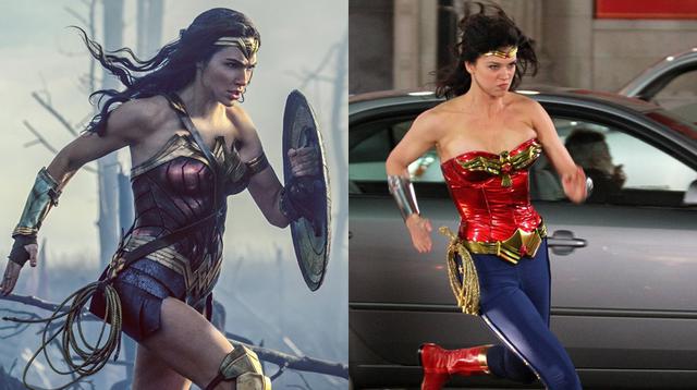 A la izquierda, una escena de la "Wonder Woman" de Gal Gadot. A la derecha, una escena del 2011 del piloto de la serie televisiva de la superheróina protagonizado por Adrianne Palicki. (Foto: captura de pantalla)