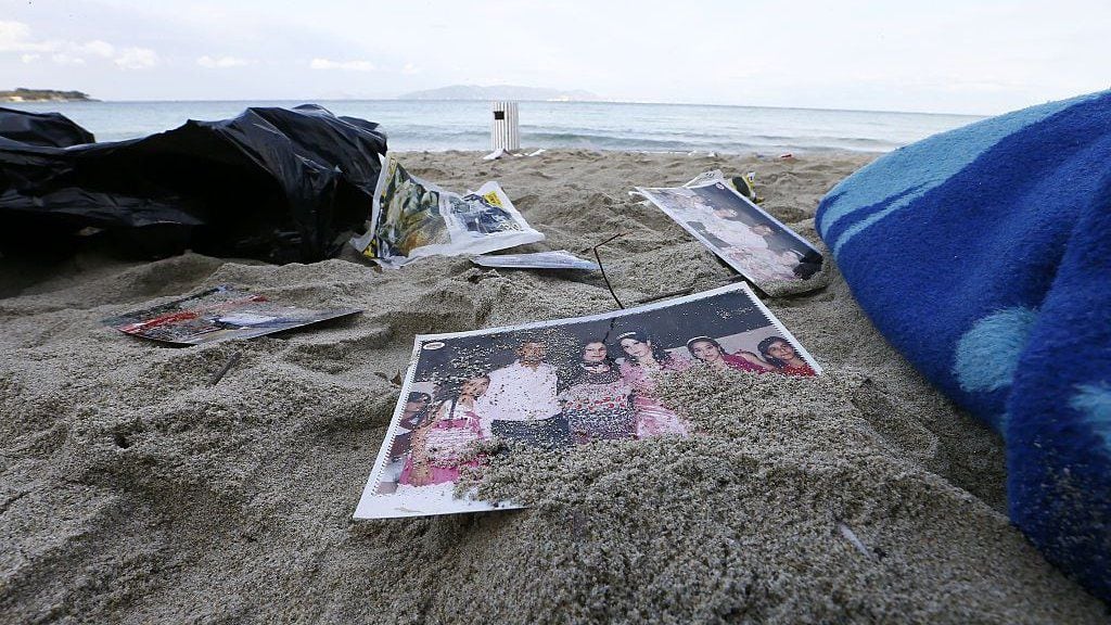 Refugees embarking from Izmir to Greece had to throw away their belongings.  (GETTY IMAGES).