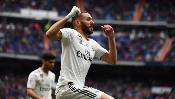 Karim Benzema marcó el tercero para Real Madrid frente al Athletic Club. (Foto: AFP)