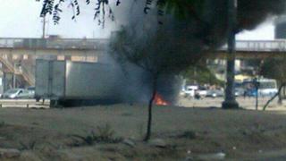 Incendio de tráiler en la Panamericana Sur generó congestión vehicular