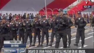 Av. Brasil fue sede de ensayos para la Gran Parada Militar