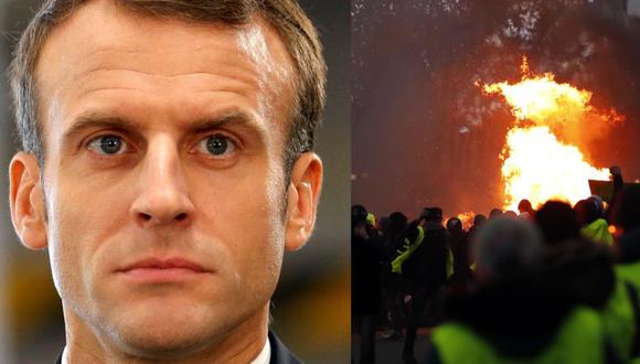 Emmanuel Macron denunció "extrema violencia" en las protestas de los "chalecos amarillos" en Francia. (Reuters)