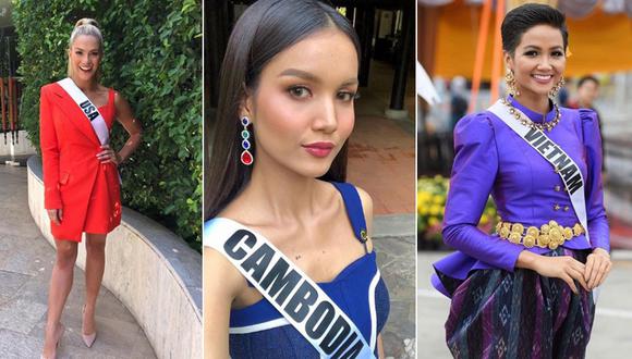 Miss Estados Unidos junto a las representantes de Camboya y Filipinas. (Fotos: Instagram)