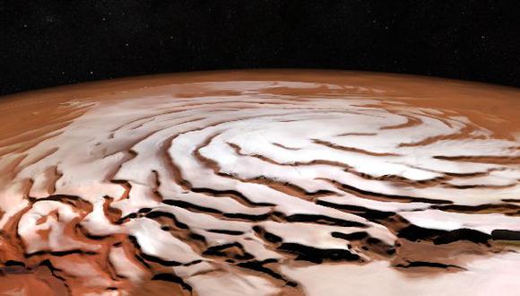 La ESA publica foto del casquete polar norte de Marte