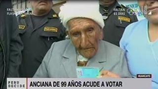 Huancayo: anciana de 99 años votó por primera vez