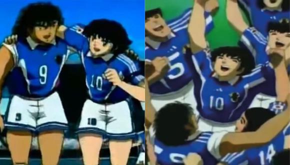 "Supercampeones" y la vez que presagiaron la victoria de Japón sobre Alemania. (Foto: Captura de video)