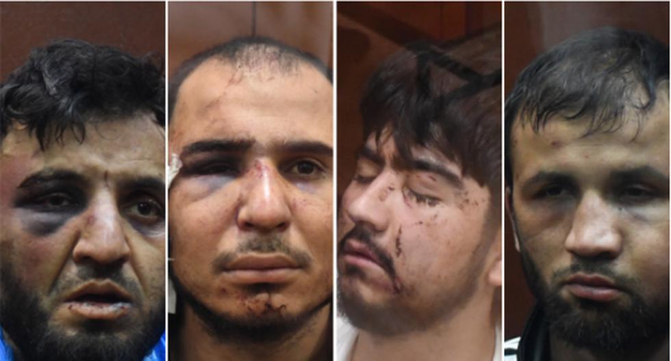 Los cuatro detenidos por el ataque terrorista en Moscú, la capital de Rusia. (AFP).